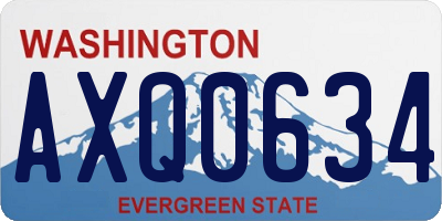 WA license plate AXQ0634