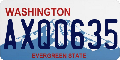 WA license plate AXQ0635