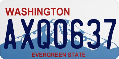 WA license plate AXQ0637