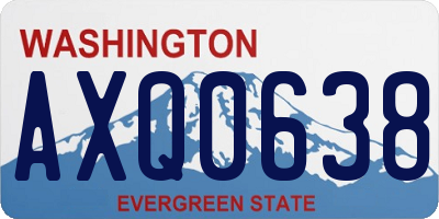 WA license plate AXQ0638