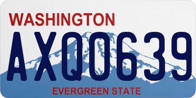 WA license plate AXQ0639