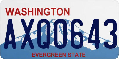 WA license plate AXQ0643