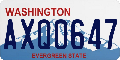 WA license plate AXQ0647
