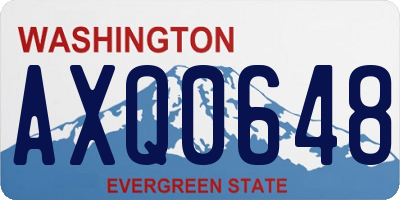 WA license plate AXQ0648