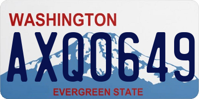 WA license plate AXQ0649