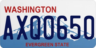 WA license plate AXQ0650
