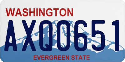 WA license plate AXQ0651