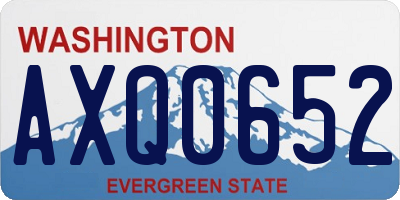 WA license plate AXQ0652