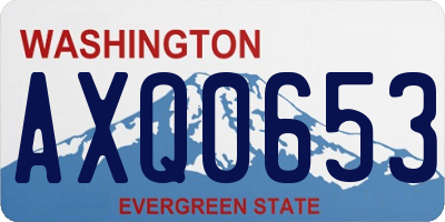 WA license plate AXQ0653