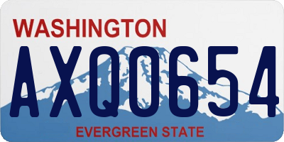 WA license plate AXQ0654