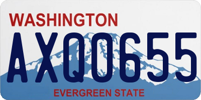 WA license plate AXQ0655