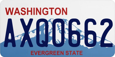 WA license plate AXQ0662