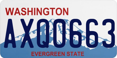 WA license plate AXQ0663