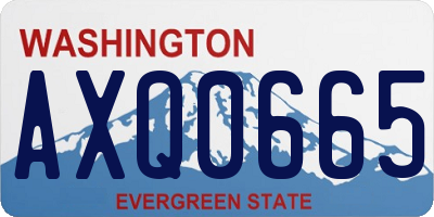 WA license plate AXQ0665