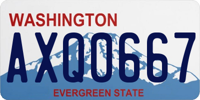 WA license plate AXQ0667