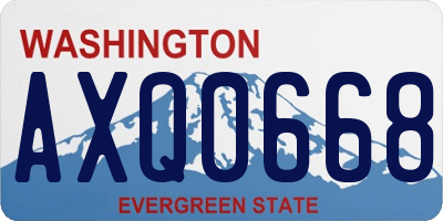 WA license plate AXQ0668