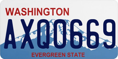 WA license plate AXQ0669
