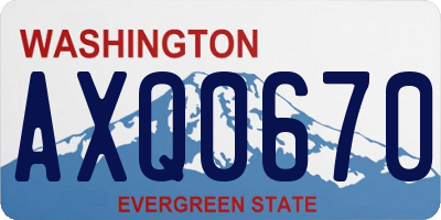 WA license plate AXQ0670
