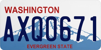 WA license plate AXQ0671