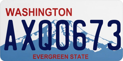 WA license plate AXQ0673