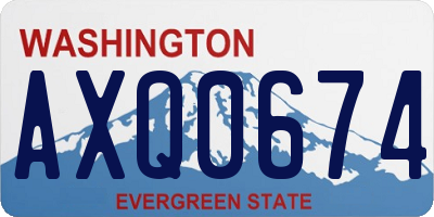 WA license plate AXQ0674