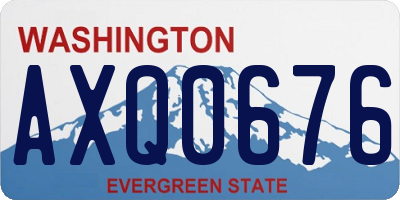 WA license plate AXQ0676