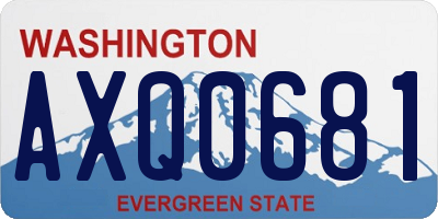 WA license plate AXQ0681