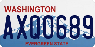 WA license plate AXQ0689