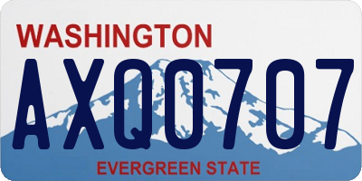 WA license plate AXQ0707