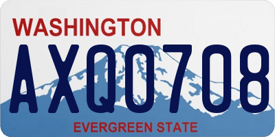 WA license plate AXQ0708