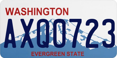 WA license plate AXQ0723