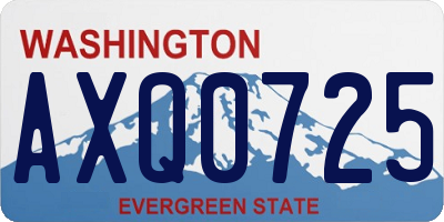WA license plate AXQ0725