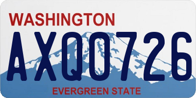 WA license plate AXQ0726