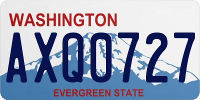 WA license plate AXQ0727