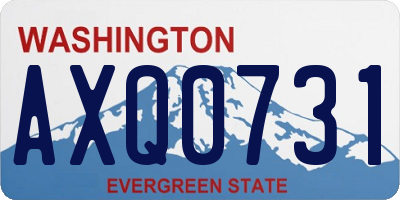 WA license plate AXQ0731