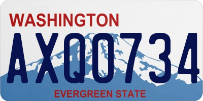 WA license plate AXQ0734