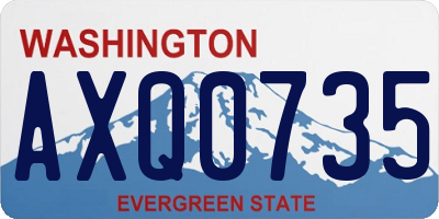 WA license plate AXQ0735
