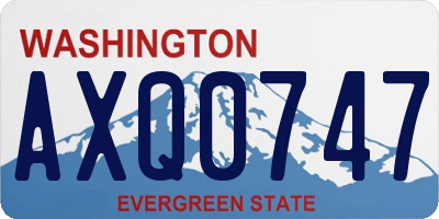 WA license plate AXQ0747