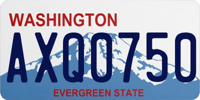 WA license plate AXQ0750