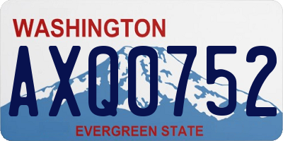 WA license plate AXQ0752