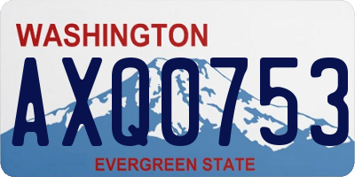 WA license plate AXQ0753