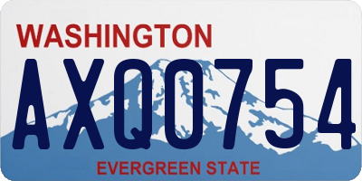 WA license plate AXQ0754