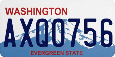 WA license plate AXQ0756