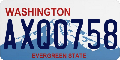 WA license plate AXQ0758