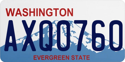 WA license plate AXQ0760
