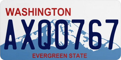 WA license plate AXQ0767