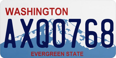 WA license plate AXQ0768