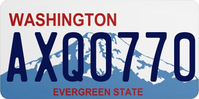 WA license plate AXQ0770