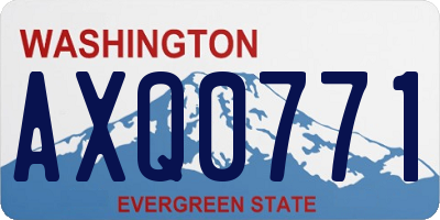WA license plate AXQ0771