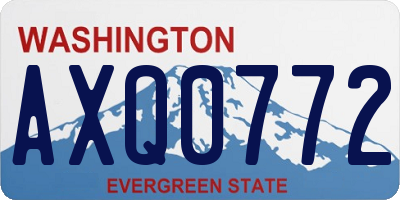 WA license plate AXQ0772